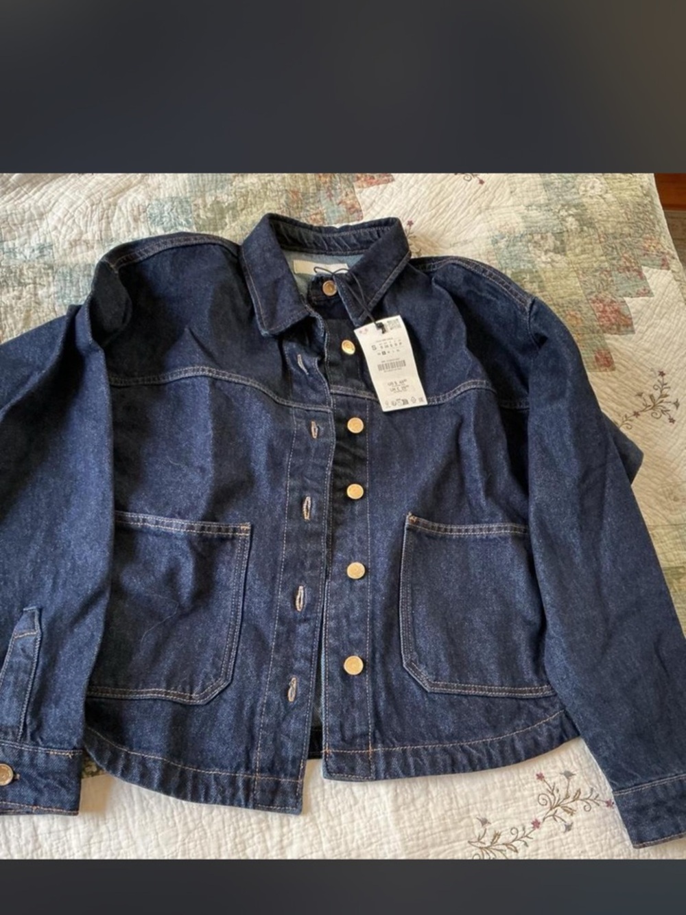 Zara Women’s Dark Blue Denim Jacket -